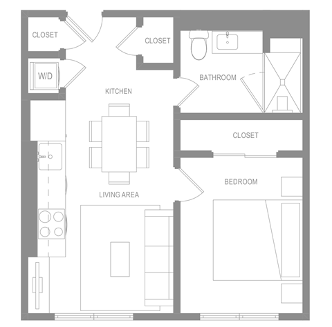 1 Bedroom G Floor Plan